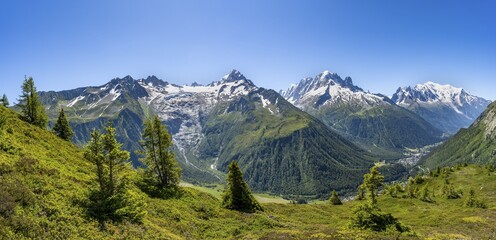 Mountain Panorama With Glaciated Mountain