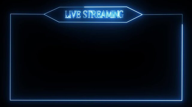 Live RCE streaming neon text frame animation box frame neon live streaming game live Stream overlay animation for live streaming video Titles 4k animation .
