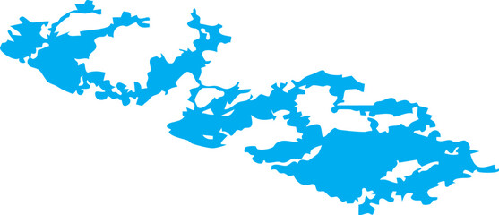 Fototapeta premium Lake Vermilion, Minnesota Vector Map Shape Editable Vector