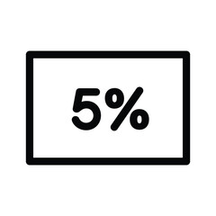 Five percent sign in a rectangle
