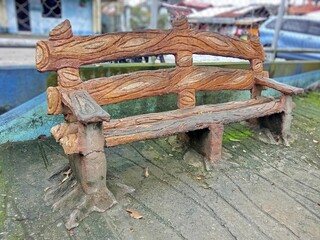 Wooden bench in the park 