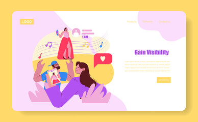 Social Media Influence and Engagement Vector Illustration