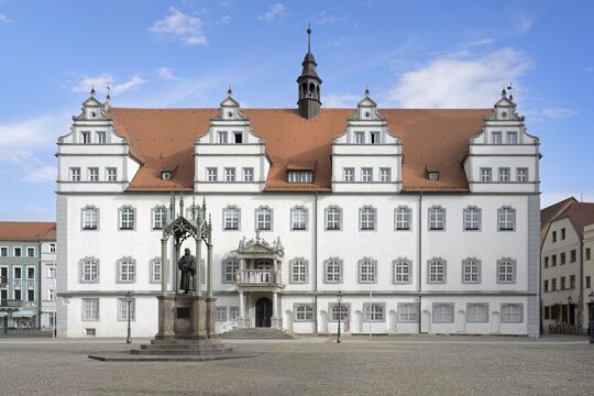 Old town hall at market square, Luther City Wittenberg, Saxony Anhalt, Germany