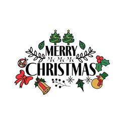 christmas card with christmas tree Christmas lettering Text design images 