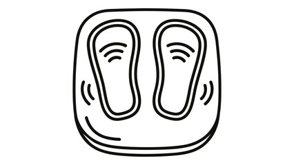 Foot massager device for relieving tension and stress in feet, promoting relaxation and wellness. Vector