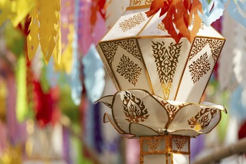 Numerous lanterns at Golden Mount at the turn of the year, Bangkok, Thailand