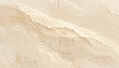 Vast, sun-drenched desert landscape with calm water reflecting the soft, cloudy sky, subtle rock formations, and a serene, muted color palette, digital painting. (188 characters)