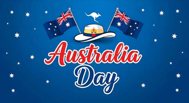 Happy Australia Day – Australian Flag, Patriotic Celebration, National Holiday, Aussie Cultural Pride