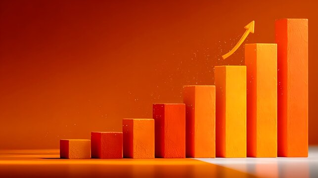 Growth chart business success financial graph increase statistics upward trend