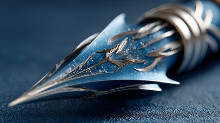 Close up of ornate fountain pen nib for calligraphy writing and illustration