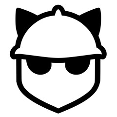 Silhouette of the robot cat logo