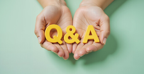 Child Hands with Question and Answer Symbols – Colorful Letters for Vaccination Education, Immunization Awareness, and World Polio Day Information Campaigns