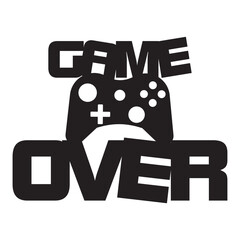 Game Over Controller Silhouette sign design