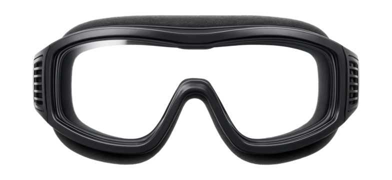 Anti-fog safety goggles featuring side vents and foam padding for comfort.