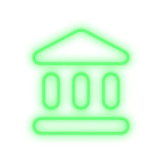 Green Banking House with Classic Columns for Savings Programs, Public Services, and Regulatory Notices