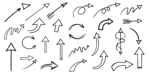 set of hand drawn arrows