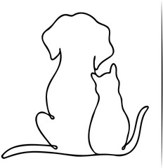 mother and baby dog cat