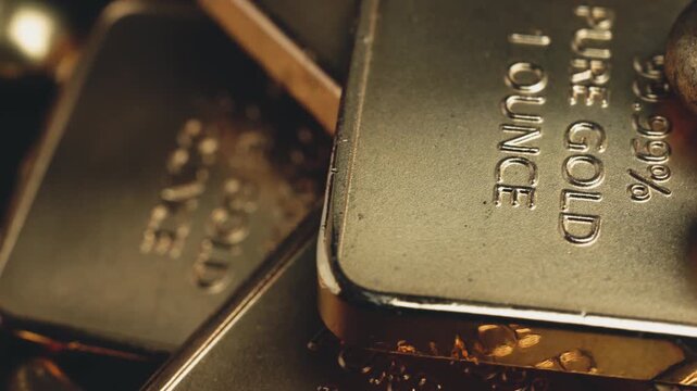 Gold bars 999 precious metal money investing economy
