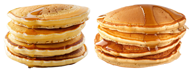 Pancake Stacks – Golden Brown Fluffy Breakfast with Syrup Drizzle for Food Blogs and Menu Design
