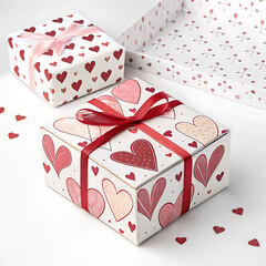 Gift box with heart pattern 