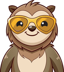 Naklejka premium Smiling sloth cartoon mascot character vector art 8