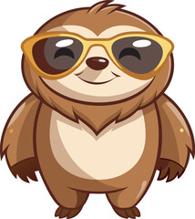 Naklejka premium Smiling sloth cartoon mascot character vector art 2
