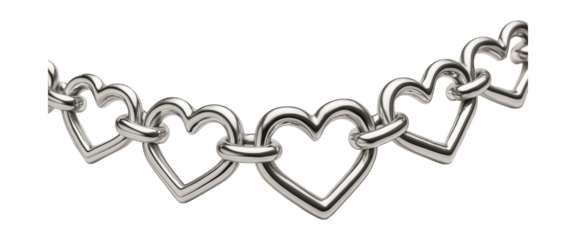 Silver chain of interlocking hearts for a romantic accent.