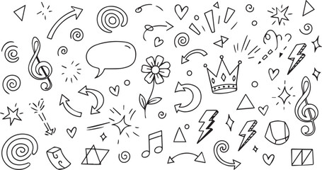 Obraz premium Set of hand drawn arrows in white background