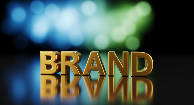 Golden letters spelling a word reflect on the surface, with bokeh lights behind, showcasing prominence, visibility, and success in visual communication