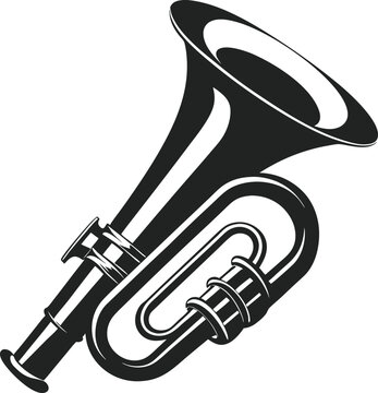 Trumpet silhouette vector art illustration file 