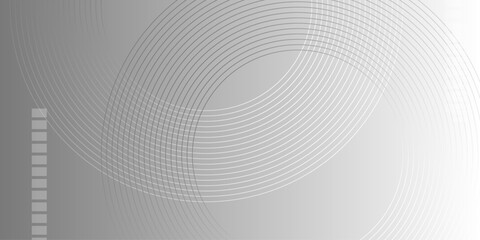 Naklejka premium Abstract white glowing geometric lines on gray background. white and black background with white circle rings. Crossing line patterned background. Vector modern grey wave curves line for banner design