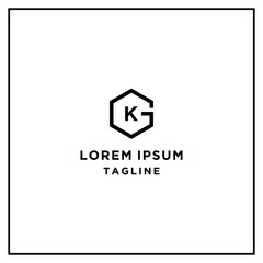 gk or kg hexagon logo