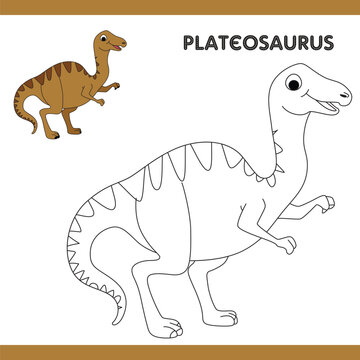 Plateosaurus Copy Colour worksheet for kids
