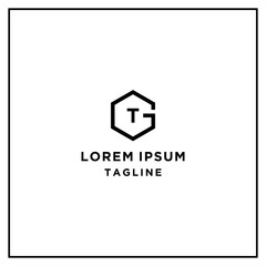 Obraz premium gt or tg hexagon logo