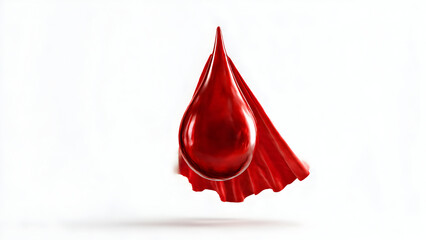 Obraz premium Clean vector illustration of blood drop character with smiling face holding donate sign isolated on pure white background with flat design style