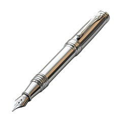 Naklejka premium Crisp depiction of a modern pen with smooth metallic finish and subtle accents, isolated on transparent background, PNG Cutout