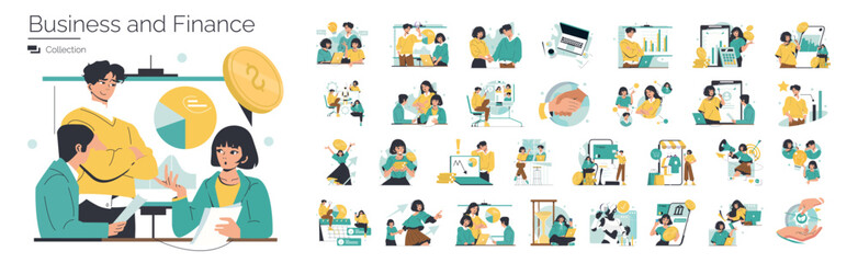 Business Concepts and Financial Strategy Vector Set