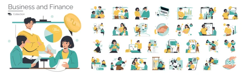 Business Concepts and Financial Strategy Vector Set © inspiring.team