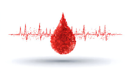 Simple vector illustration of blood donation certificate template with decorative border isolated on white background