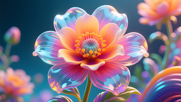 Colorful flower graphic poster PPT background, abstract flower computer wallpaper background