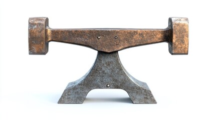 Copper and steel anvil, detailed and ornate
