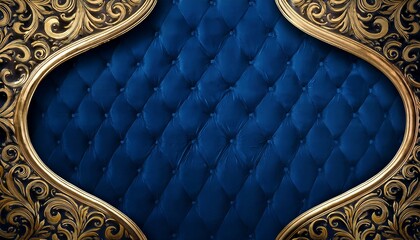 regal wedding mockup card background with a royal blue texture and intricate gold scrollwork a subtle velvet effect enhances the luxurious feel