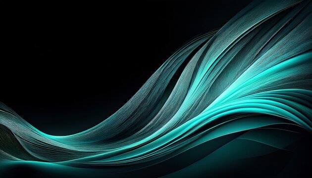 abstract teal curve on black background - Powered by Adobe