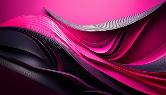 abstract dark shape with vibrant pink background