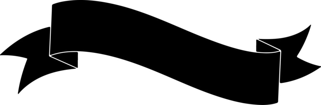Elegant Black Banner A Classic Design Element for Visual Communication