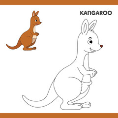 Kangaroo Copy Colour worksheet for kids
