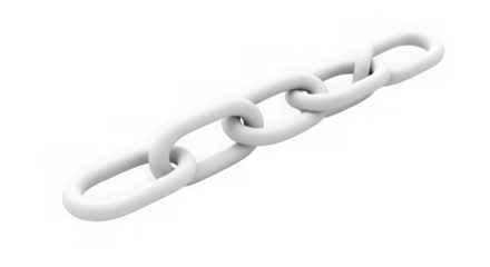 A simple white chain link isolated on transparent background