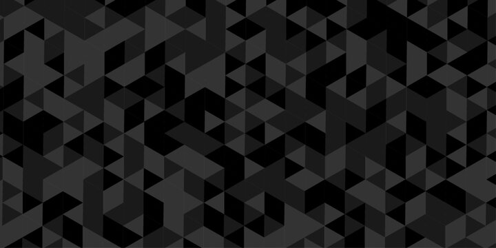 Abstract low polygon cubic black gray black design. vector poly triangle texture geometric pattern composed of triangular. geometric wall tile and metal cube background triangle wallpaper design.	