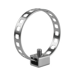 Naklejka premium Metal clamp with square base isolated on a transparent background