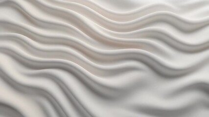 Soft flowing white fabric with smooth waves and gentle shadows creating a calm minimalist background suitable for design and product presentation